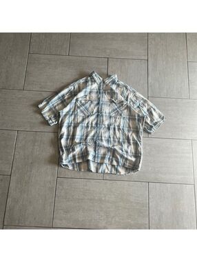 Joe Boxer Large Plaid Short Sleeve Button-Up Shirt